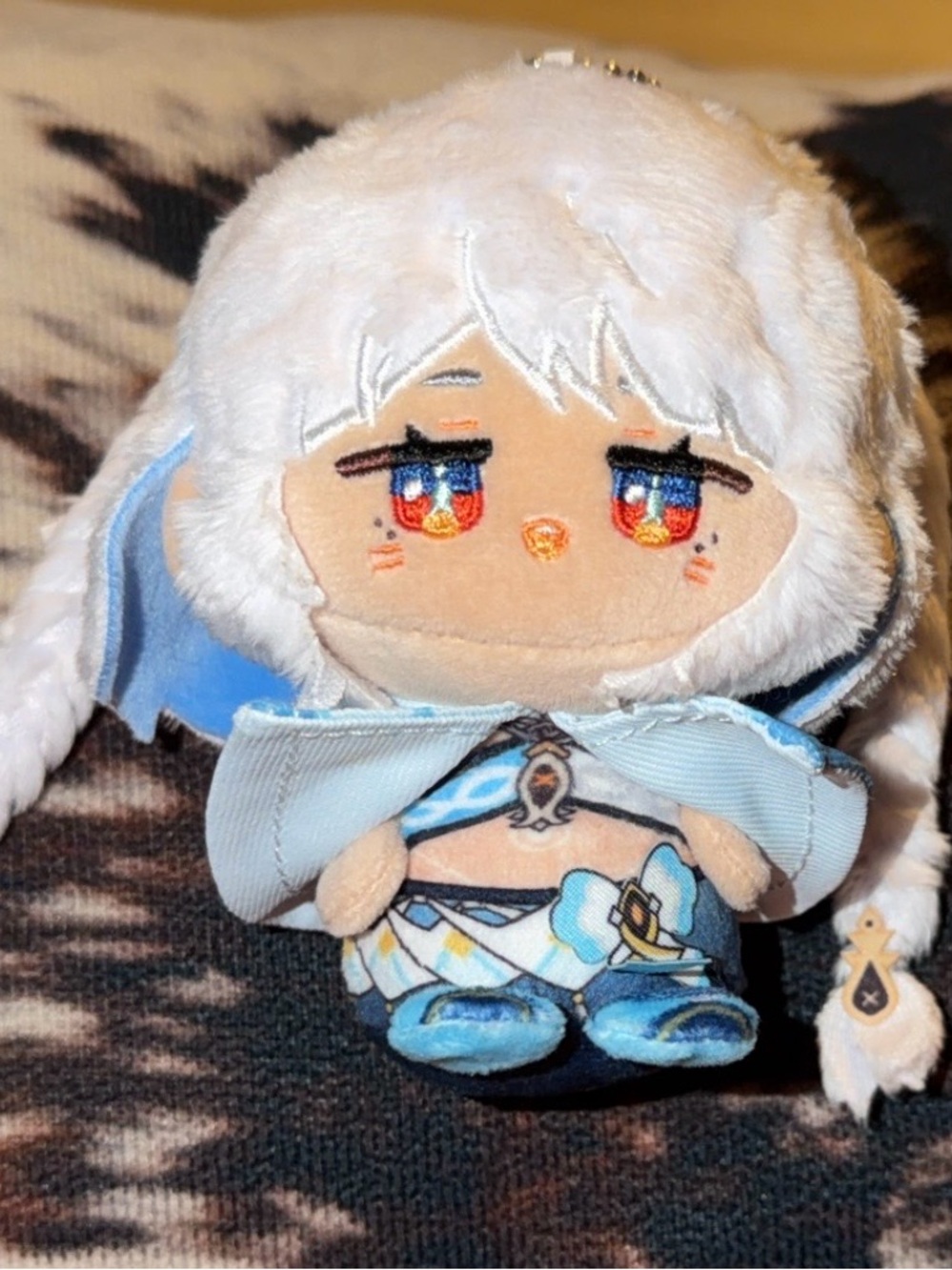 Genshin impact kamisato ayaka Chibi Plush Keychain with Blue Outfit